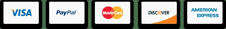 VISA PAYPAL MASTERCARD AMERICAN EXPRESS DISCOVER